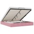 Estructura cama otomana sin colchón terciopelo rosa 180x200