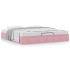 Estructura cama otomana sin colchón terciopelo rosa 180x200
