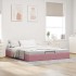 Estructura cama otomana sin colchón terciopelo rosa 200x200