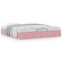 Estructura cama otomana sin colchón terciopelo rosa 200x200