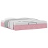 Estructura cama otomana sin colchón terciopelo rosa 200x200