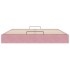 Estructura cama otomana sin colchón terciopelo rosa 200x200