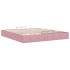 Estructura cama otomana sin colchón terciopelo rosa 200x200