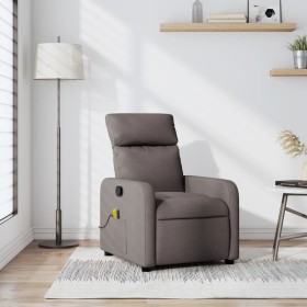 Sillón de masaje reclinable de tela gris