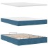 Estructura de cama otomana con colchón terciopelo azul