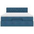 Estructura de cama otomana con colchón terciopelo azul