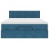 Estructura de cama otomana con colchón azul oscuro 140x200