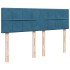 Estructura de cama otomana con colchón azul oscuro 140x200