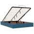Estructura de cama otomana con colchón azul oscuro 140x200