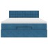 Estructura de cama otomana con colchón terciopelo azul