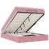 Estructura cama otomana colchón terciopelo rosa