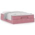 Estructura cama otomana colchón terciopelo rosa
