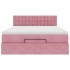 Estructura cama otomana colchón terciopelo rosa