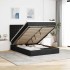 Estructura de cama otomana con colchones terciopelo