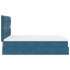 Estructura de cama otomana con colchones terciopelo azul