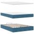 Estructura de cama otomana con colchones terciopelo azul