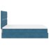 Estructura de cama otomana con colchones terciopelo azul