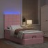 Estructura cama otomana con colchones terciopelo rosa