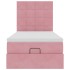 Estructura cama otomana con colchones terciopelo rosa