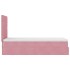 Estructura cama otomana colchones terciopelo rosa