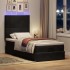 Estructura cama otomana colchones terciopelo negro 90x200