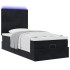 Estructura cama otomana colchones terciopelo negro 90x200