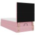 Estructura cama otomana colchones terciopelo rosa