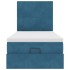 Estructura de cama otomana colchones terciopelo azul