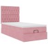 Estructura de cama otomana colchones terciopelo rosa