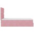 Estructura de cama otomana colchones terciopelo rosa