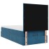 Estructura de cama otomana colchones terciopelo azul