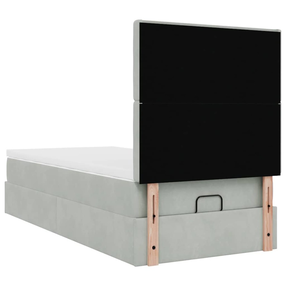 Estructura cama otomana colchones gris claro