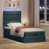 Estructura de cama otomana colchones terciopelo verde