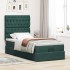 Estructura de cama otomana colchones terciopelo verde