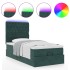 Estructura de cama otomana colchones terciopelo verde