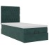 Estructura de cama otomana colchones terciopelo verde