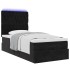 Estructura cama otomana colchones terciopelo negro 90x200