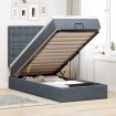 Estructura cama otomana colchones gris oscuro 90x190cm
