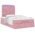 Estructura de cama otomana colchones terciopelo rosa