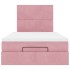 Estructura de cama otomana colchones terciopelo rosa