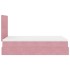 Estructura de cama otomana colchones terciopelo rosa