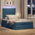 Estructura de cama otomana colchones terciopelo azul