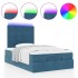 Estructura de cama otomana colchones terciopelo azul