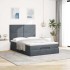 Estructura cama otomana colchones terciopelo gris