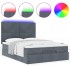 Estructura cama otomana colchones terciopelo gris