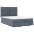 Estructura cama otomana colchones terciopelo gris