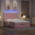 Estructura cama otomana con colchones terciopelo rosa
