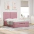 Estructura cama otomana con colchones terciopelo rosa