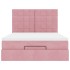 Estructura cama otomana con colchones terciopelo rosa