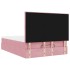 Estructura cama otomana con colchones terciopelo rosa